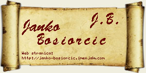 Janko Bosiorčić vizit kartica